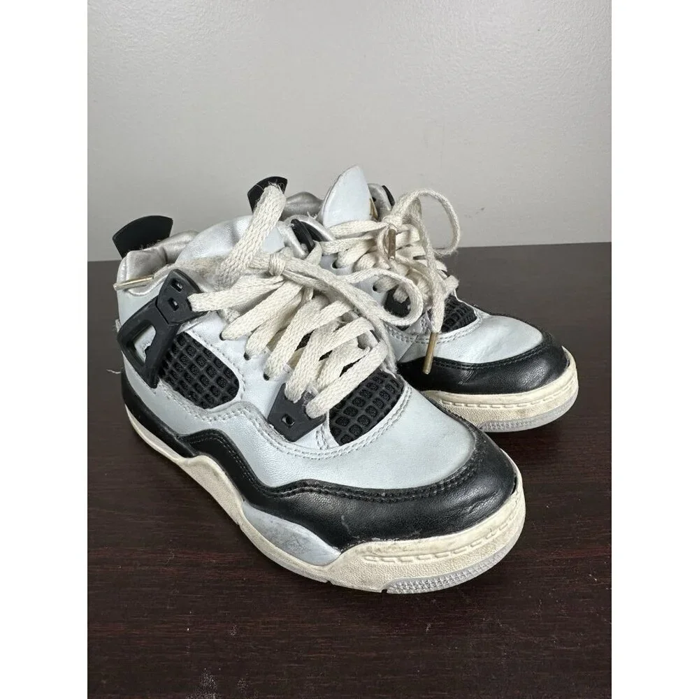 Nike Air Jordan 4 Retro Pure Platinum Metallic Gold FZ8585-070 Kid Size 11 C